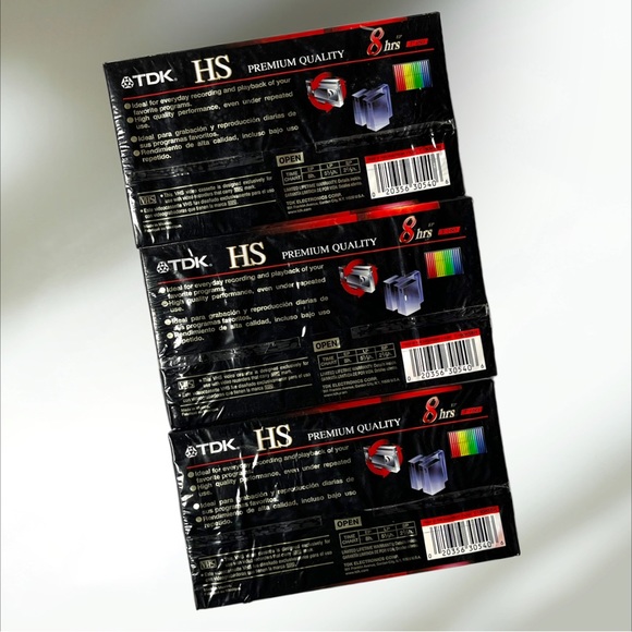 🟢5/$25 Bundle/3 TDK Premium Quality HS 8 Hour Blank VHS - Picture 2 of 8
